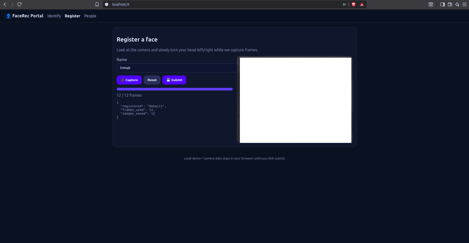 FaceRec Portal screenshot 1