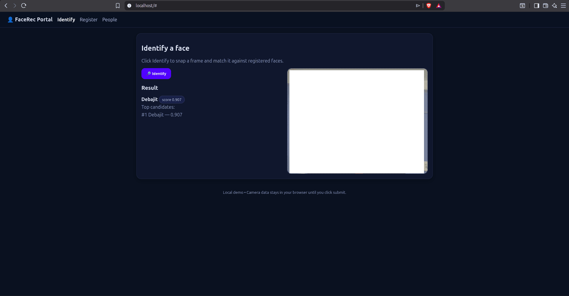 FaceRec Portal screenshot 2